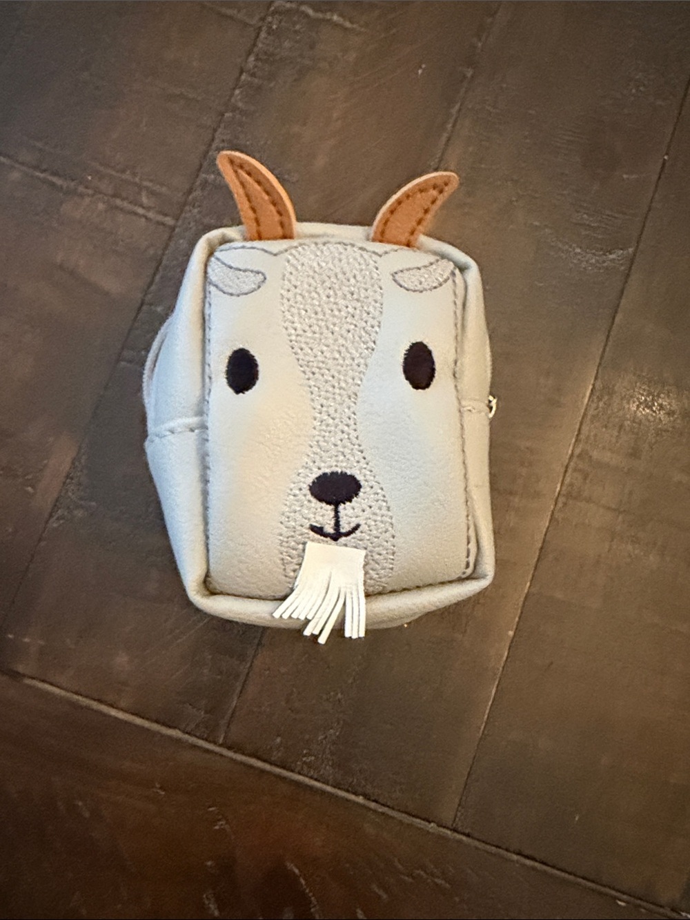 Kids Gray Goat Coin Purse with Tassel Detail